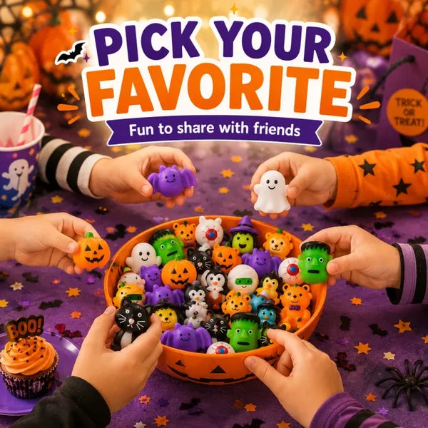 🔥 Last Day 60% OFF — 50PCS Halloween Mochi Squishy Toys for Party Favors & Spooky Fun 🎃