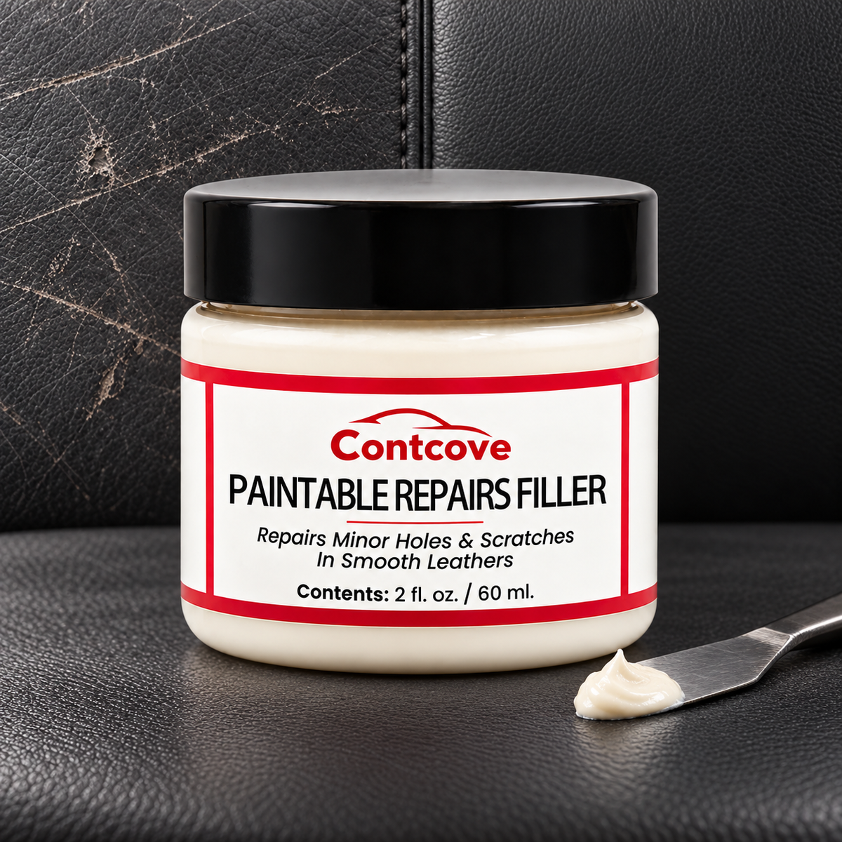 Contcove Leather Repair Filler Cream for Scratches & Minor Holes