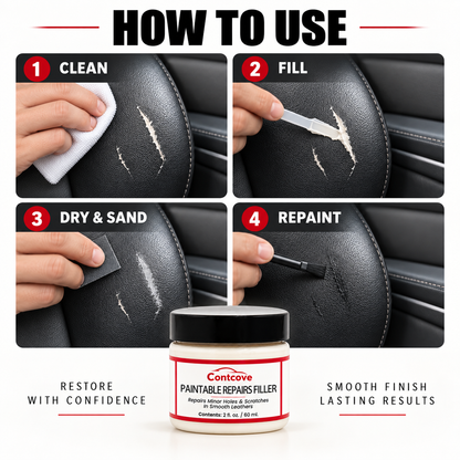 Contcove Leather Repair Filler Cream for Scratches & Minor Holes